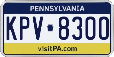 PA license plate KPV8300