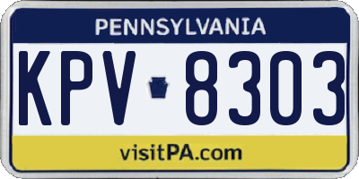 PA license plate KPV8303