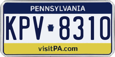 PA license plate KPV8310