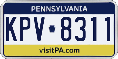PA license plate KPV8311