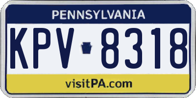 PA license plate KPV8318