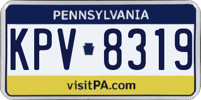 PA license plate KPV8319