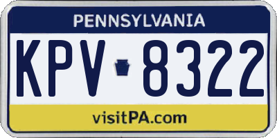 PA license plate KPV8322