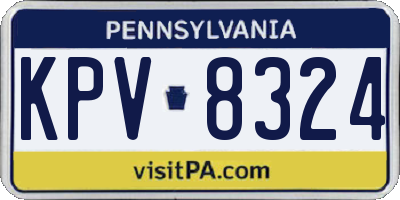 PA license plate KPV8324