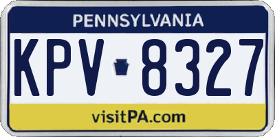PA license plate KPV8327