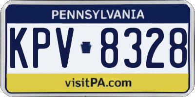 PA license plate KPV8328