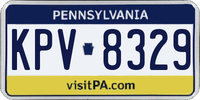 PA license plate KPV8329