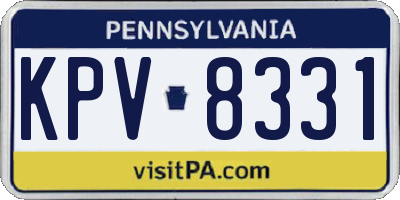 PA license plate KPV8331