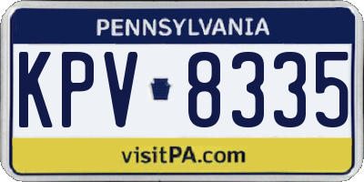PA license plate KPV8335