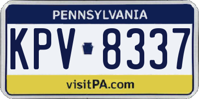 PA license plate KPV8337