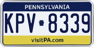 PA license plate KPV8339