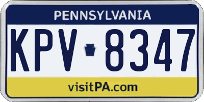 PA license plate KPV8347