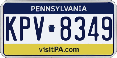 PA license plate KPV8349