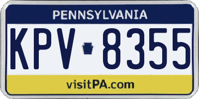 PA license plate KPV8355