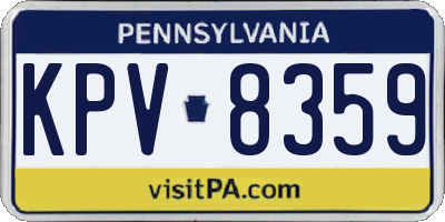 PA license plate KPV8359