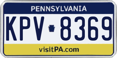 PA license plate KPV8369