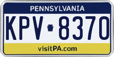 PA license plate KPV8370
