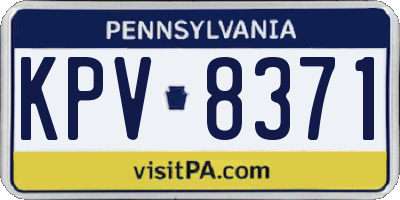 PA license plate KPV8371