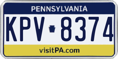 PA license plate KPV8374
