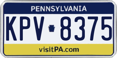 PA license plate KPV8375