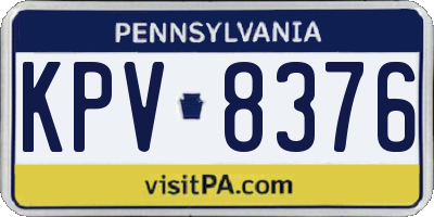 PA license plate KPV8376