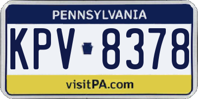 PA license plate KPV8378