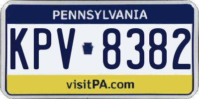 PA license plate KPV8382