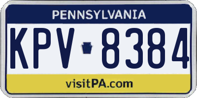 PA license plate KPV8384