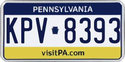 PA license plate KPV8393