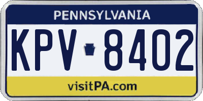 PA license plate KPV8402