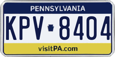 PA license plate KPV8404