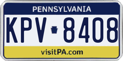 PA license plate KPV8408