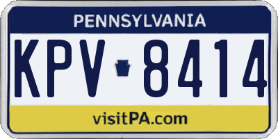 PA license plate KPV8414