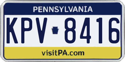 PA license plate KPV8416