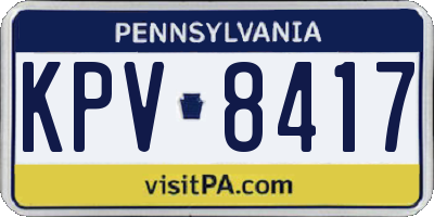 PA license plate KPV8417