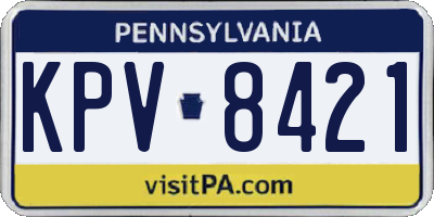 PA license plate KPV8421