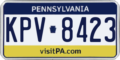 PA license plate KPV8423