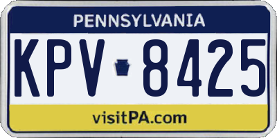 PA license plate KPV8425