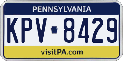 PA license plate KPV8429