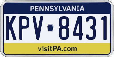 PA license plate KPV8431