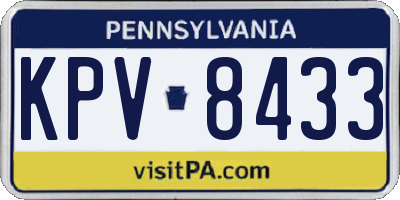 PA license plate KPV8433