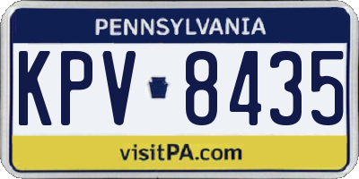 PA license plate KPV8435