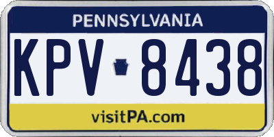PA license plate KPV8438