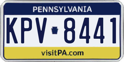 PA license plate KPV8441