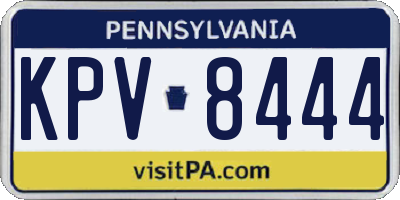 PA license plate KPV8444