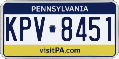 PA license plate KPV8451