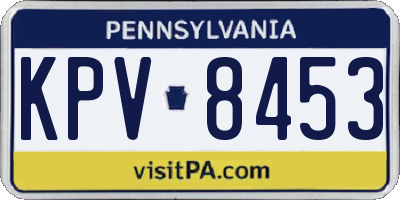 PA license plate KPV8453