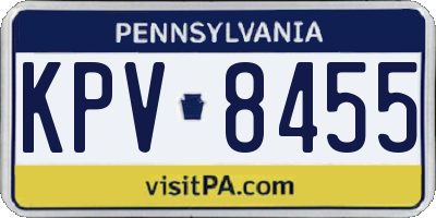 PA license plate KPV8455