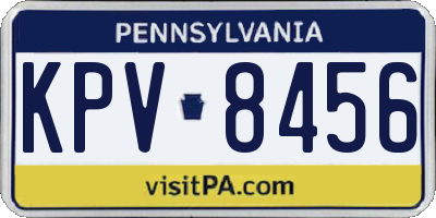 PA license plate KPV8456