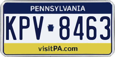 PA license plate KPV8463